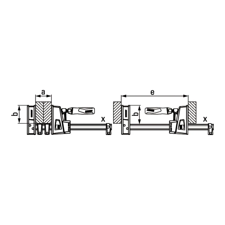 Morsetto per corpo BESSEY KRE Larghezza di serraggio 800 mm Profondità della gola 95 mm ( 4000831606 )