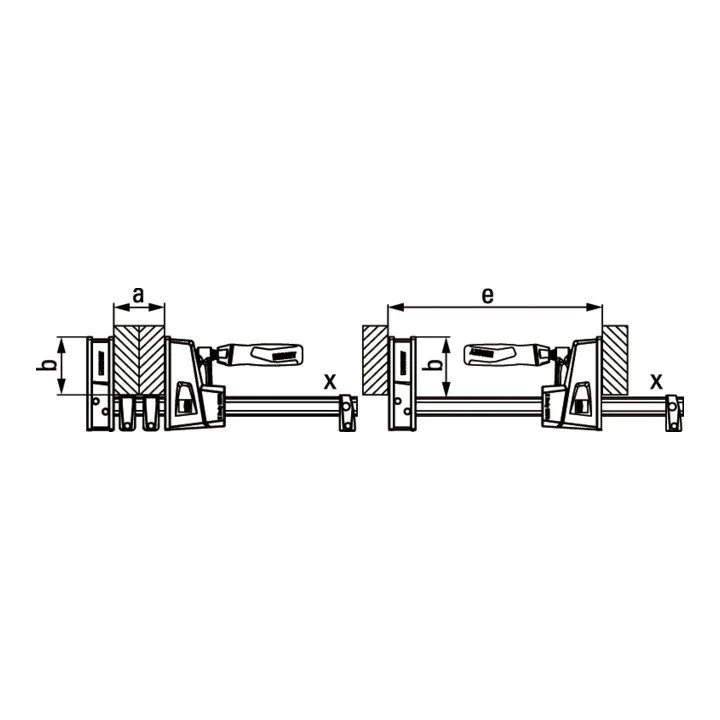 Morsetto per corpo BESSEY KRE Larghezza di serraggio 1250 mm Sporgenza 95 mm ( 4000831607 )