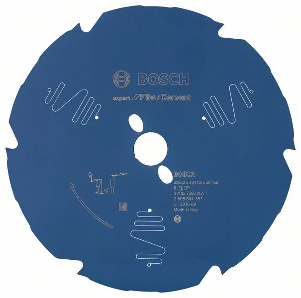 Lama circolare Bosch Professional Expert per fibrocemento 260 x 30 x 2,4 mm 6 denti ( 2608644351 )