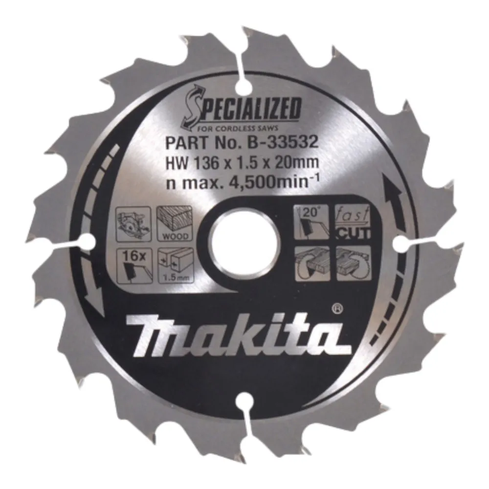 Set di lame Makita da 3 pezzi 136 x 20 x 1 mm 16T + 24T ( B-33897 )