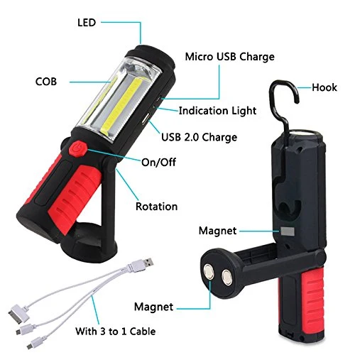 LIVEHITOP Magnetico Torcia Lampade di Ispezione, Ricaricabile COB + LED Luce...