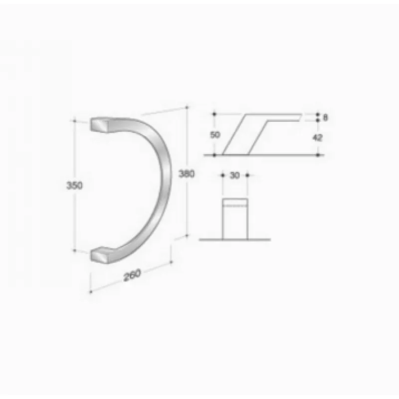 Maniglione Tondo Acciaio Inox pba 200.IT.081 AISI 316L per Quadri di Comando