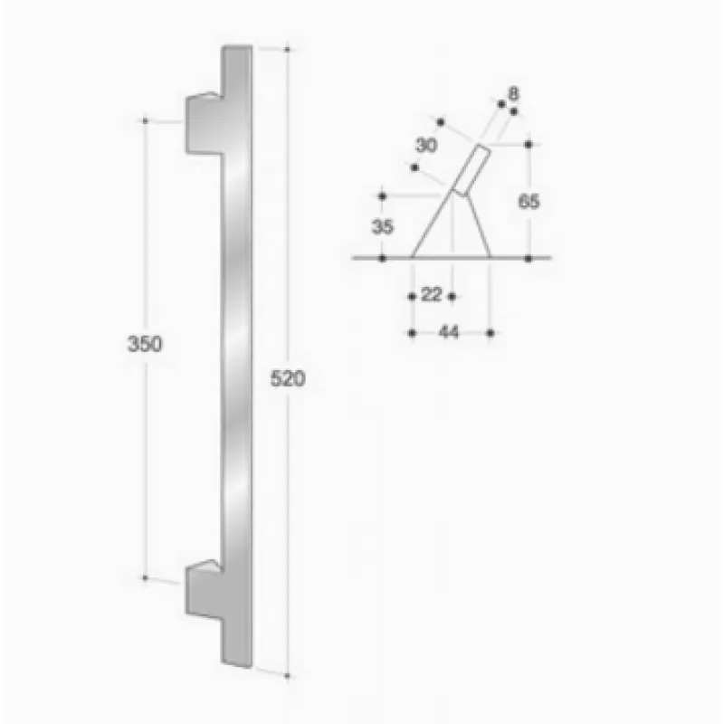200.IT.001 pba Maniglione Acciaio Inox AISI 316L | Antiscivolo |