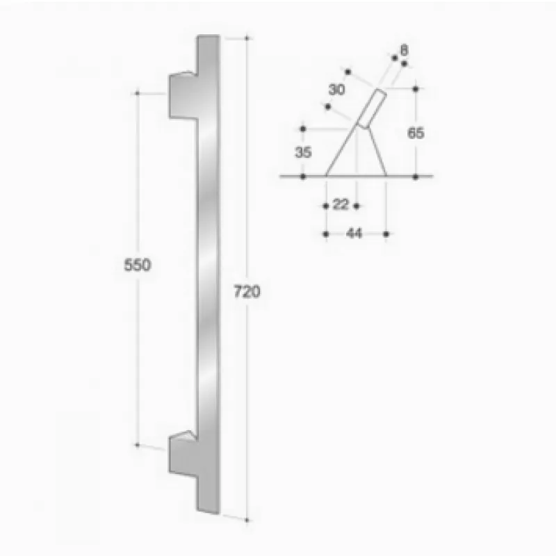 200.IT.001 pba Maniglione Acciaio Inox AISI 316L | Antiscivolo |