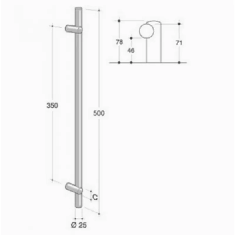 200.IT.061 pba Maniglione Acciaio Inox AISI 316L | Antiscivolo |