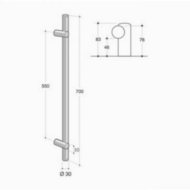 200.IT.061 pba Maniglione Acciaio Inox AISI 316L | Antiscivolo |