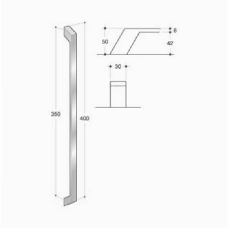 200.IT.071 pba Maniglione Acciaio Inox AISI 316L con Finitura Anticorrosione