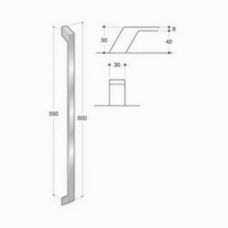 200.IT.071 pba Maniglione Acciaio Inox AISI 316L con Finitura Anticorrosione