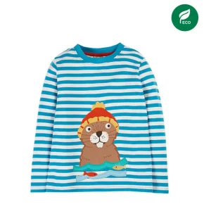 Certificato CE Maglia Maniche Lunghe National Trust Discover - Righe/Castoro