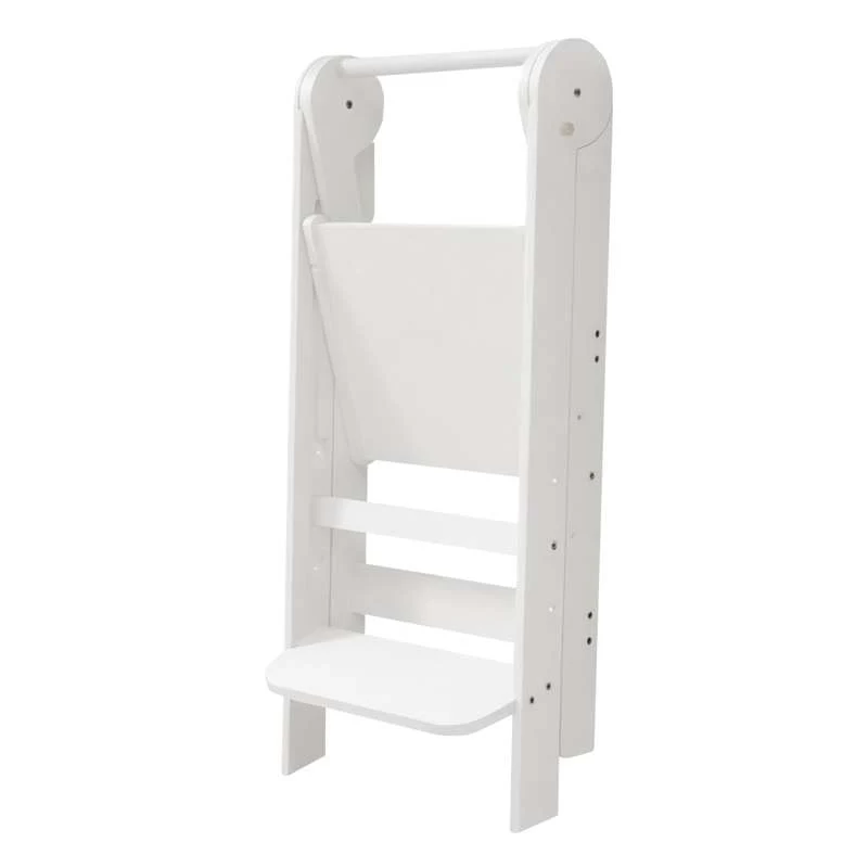 Kid'oh Torre di apprendimento - Pieghevole - Legno - Bianco Montaggio Pannello