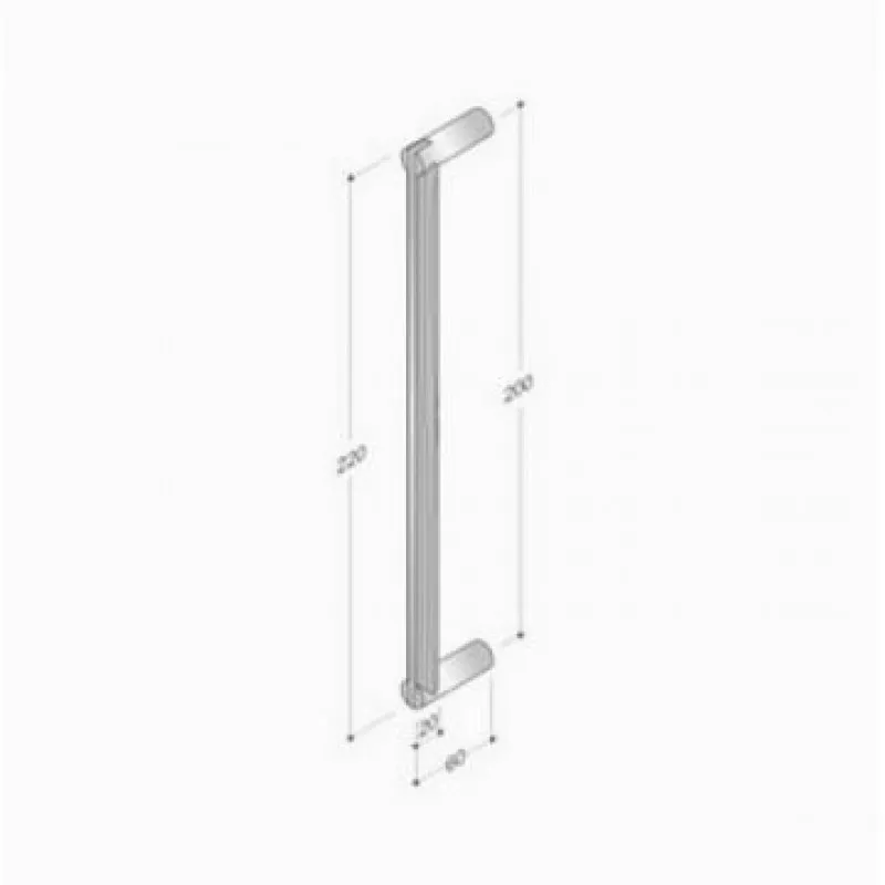 Maniglia Leva Industriale 200.YOD.301 pba Maniglione Timber e Acciaio Inox AISI 316L