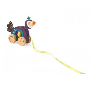 Pulsante con Protezione Tucano legno da Tirare Dans La Jungle Moulin Roty