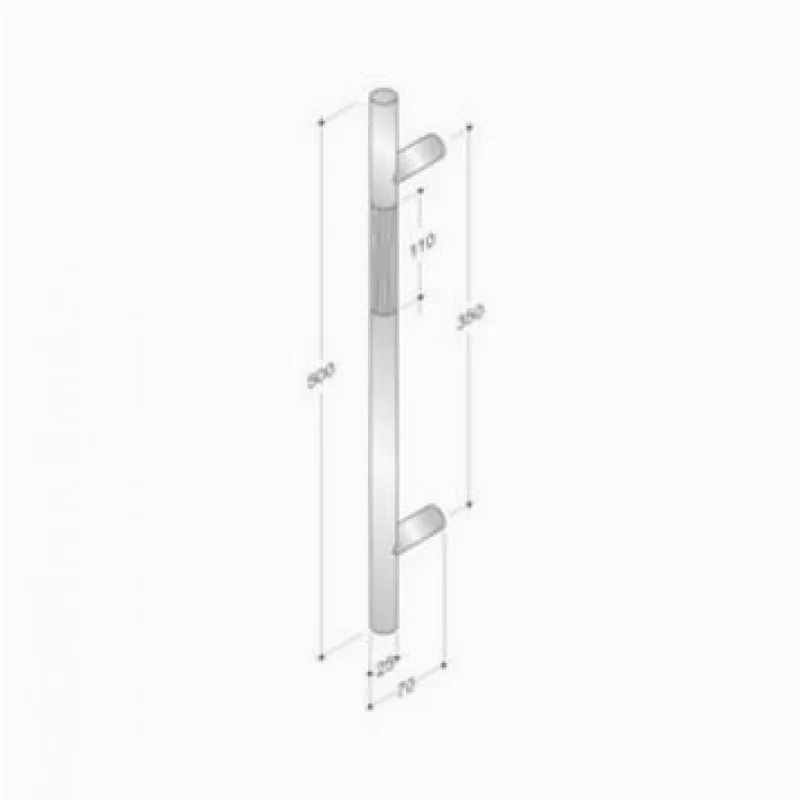 Pulsante di Emergenza 200.YOD.401 pba Maniglione Timber e Acciaio Inox AISI 316L