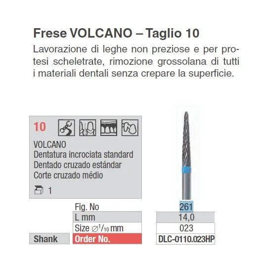 Fresa Tungsteno Manipolo Dritto Resistente Urti e Graffi