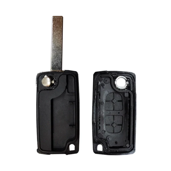 Guscio di Comando Pieghevole 2 Pulsanti Peugeot Citroen - Profilo Hu83 con LED Integrato Rosso