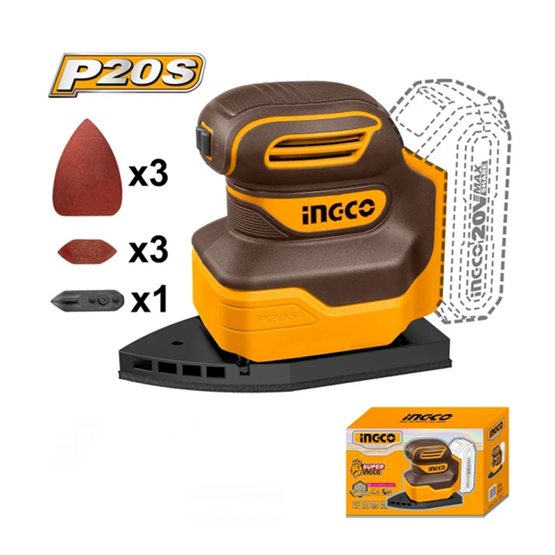 Levigatrice palmare 20V nuda (solo corpo) - INGCO Supply con Finitura Anticorrosione