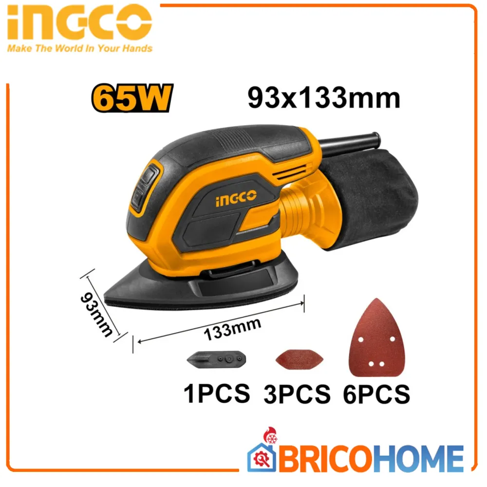 Levigatrice palmare 65W - Ingco Fashion Conforme Direttiva Macchine