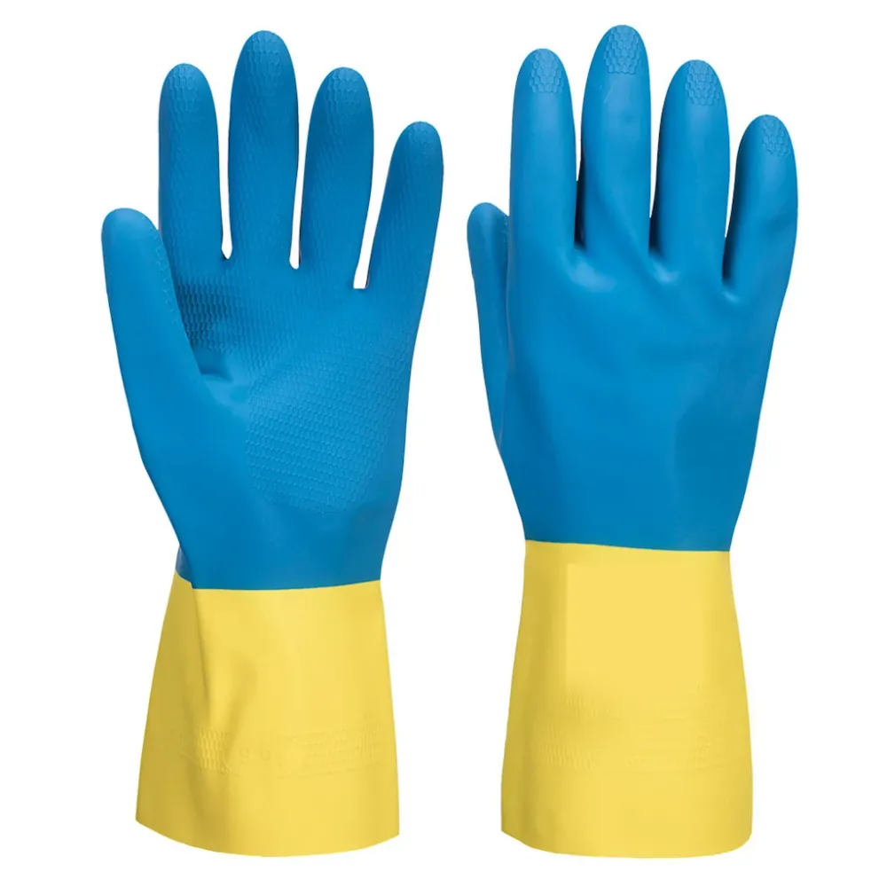 Rutschfeste, doppelt getauchte Latex/Neopren-Anti-Säure-Handschuhe Online Caldo Sale