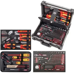 Certificato CE Valigia portautensili professionale alluminio Kraftwerk da 123 pezzi KW VDE 3944.3