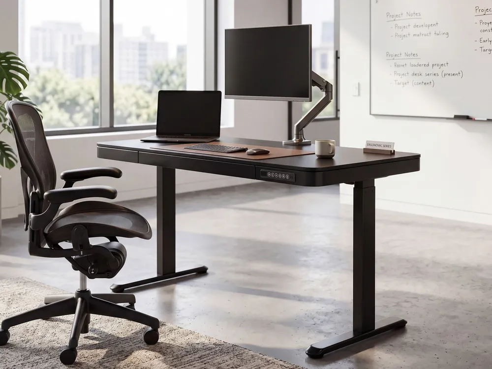 Adjustable Desk Electric Black KENLY