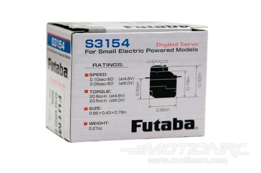 Futaba S3154 Minuscolo Servo Aria Digitale 1,5 kg/cm 1,7 kg/cm