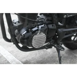 Lucido Left 'Ribbed' Engine Cover Honda Acciaio Inox 316