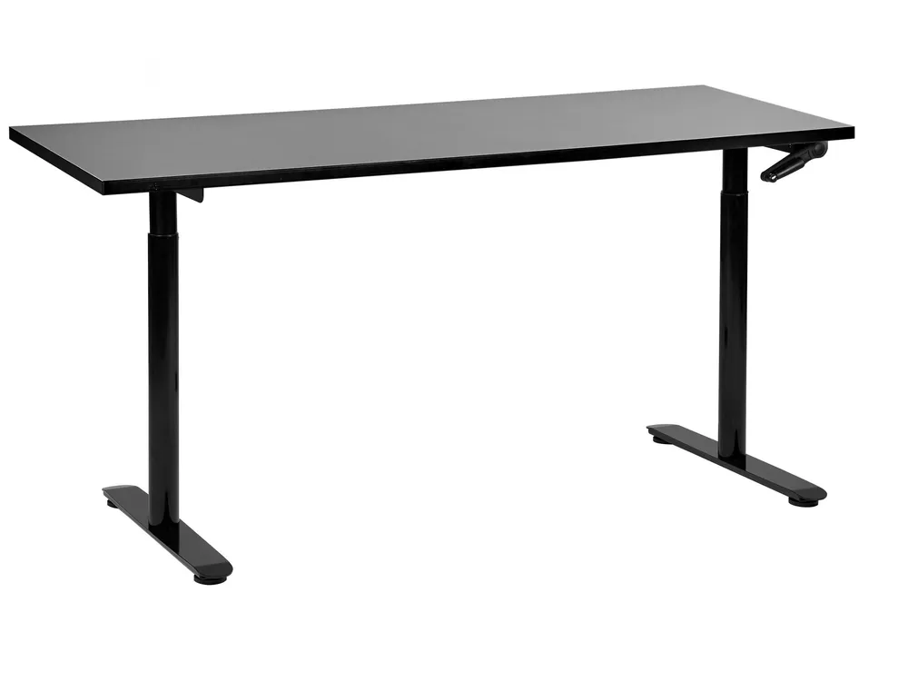 Scrivania regolabile Manuale Nero DESTINAS Alluminio Anodizzato