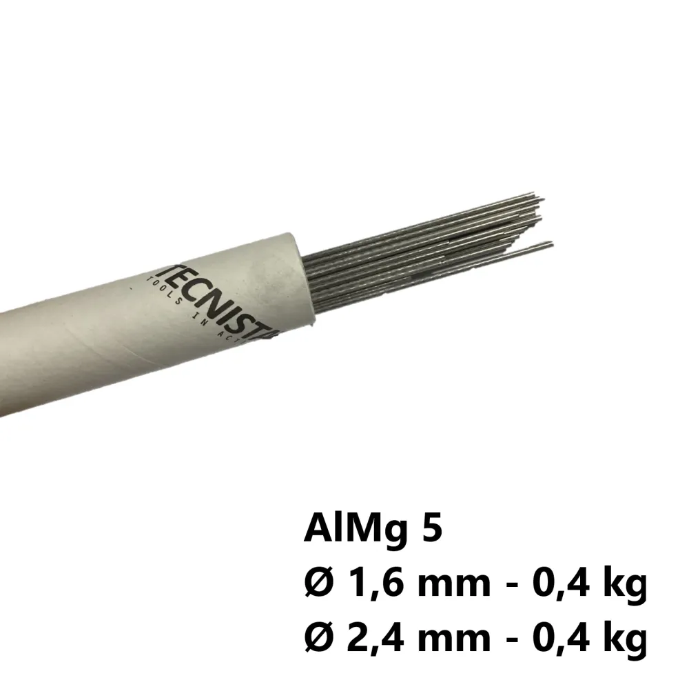 KIT Bacchette AlMg5 Alluminio diametro 1,6+2,4mm 0,8kg totale per Saldatura TIG Verghette Barrette Lunghezza 1000mm