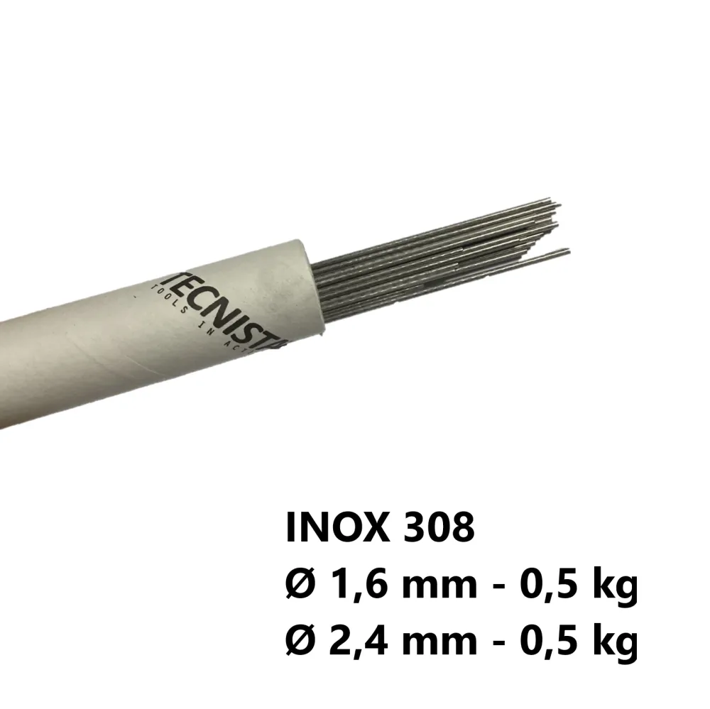 KIT Bacchette 308 Lsi Acciaio Inox diametro 1,6+2,4 mm 1kg totale per Saldatura TIG Verghette Barrette Lunghezza 1000mm