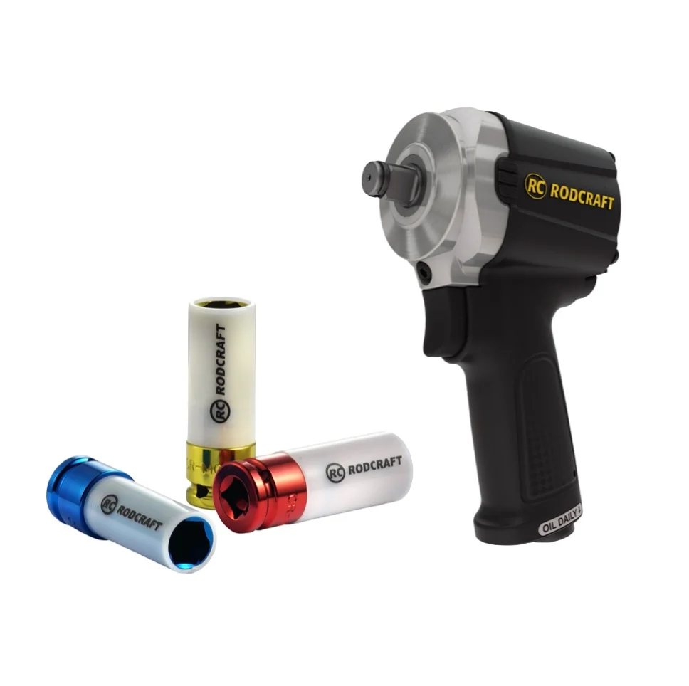 Rodcraft RC2203 Avvitatore ad impulsi 650 Nm 1/2" + RS413WP Set dadi bussola 3 pz. 17 - 21 mm