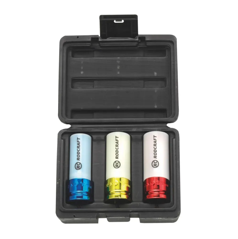 Rodcraft RC2203 Avvitatore ad impulsi 650 Nm 1/2" + RS413WP Set dadi bussola 3 pz. 17 - 21 mm