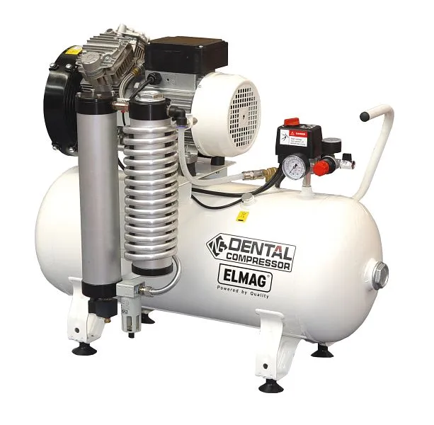 Compressore dentale ELMAG 350/8/50W - sdraiato EXTREME 3D 50L 2.00CV incluso essiccatore ad adsorbimento 21111