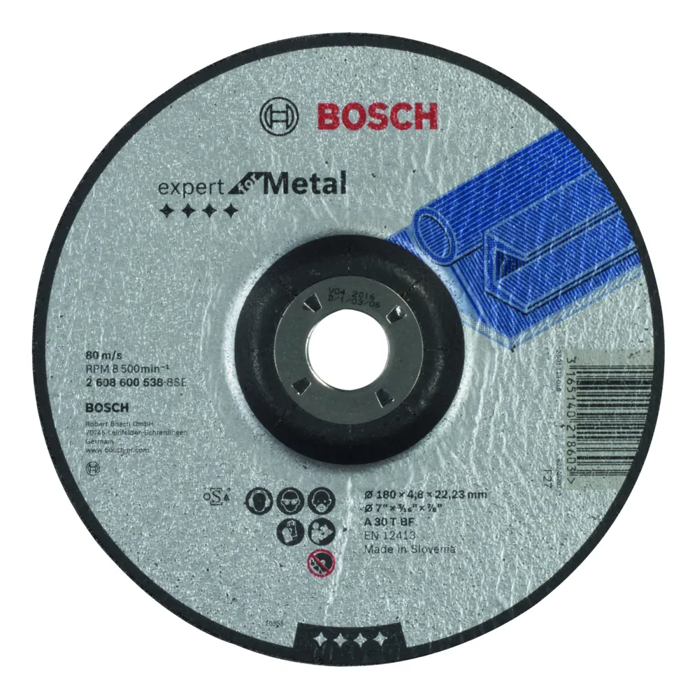 2608600538 - Mola da sbavo centro depresso Expert Acciaio 30 T BF, 180 mm, 4,8 mm