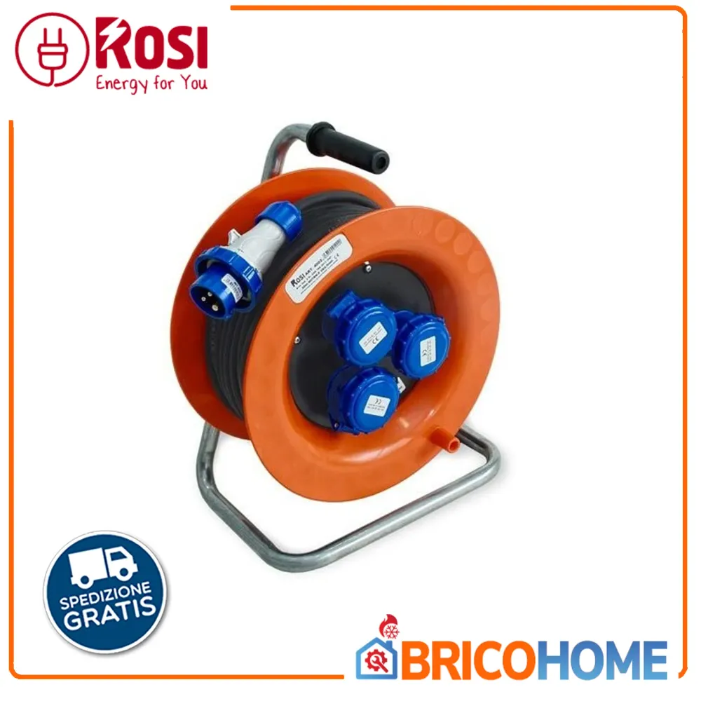 Anello Passacavo Metallico Prolunga avvolgicavo Industriale Cavo 30 metri 3x2,5mm 16A IP67 - Rosi Online