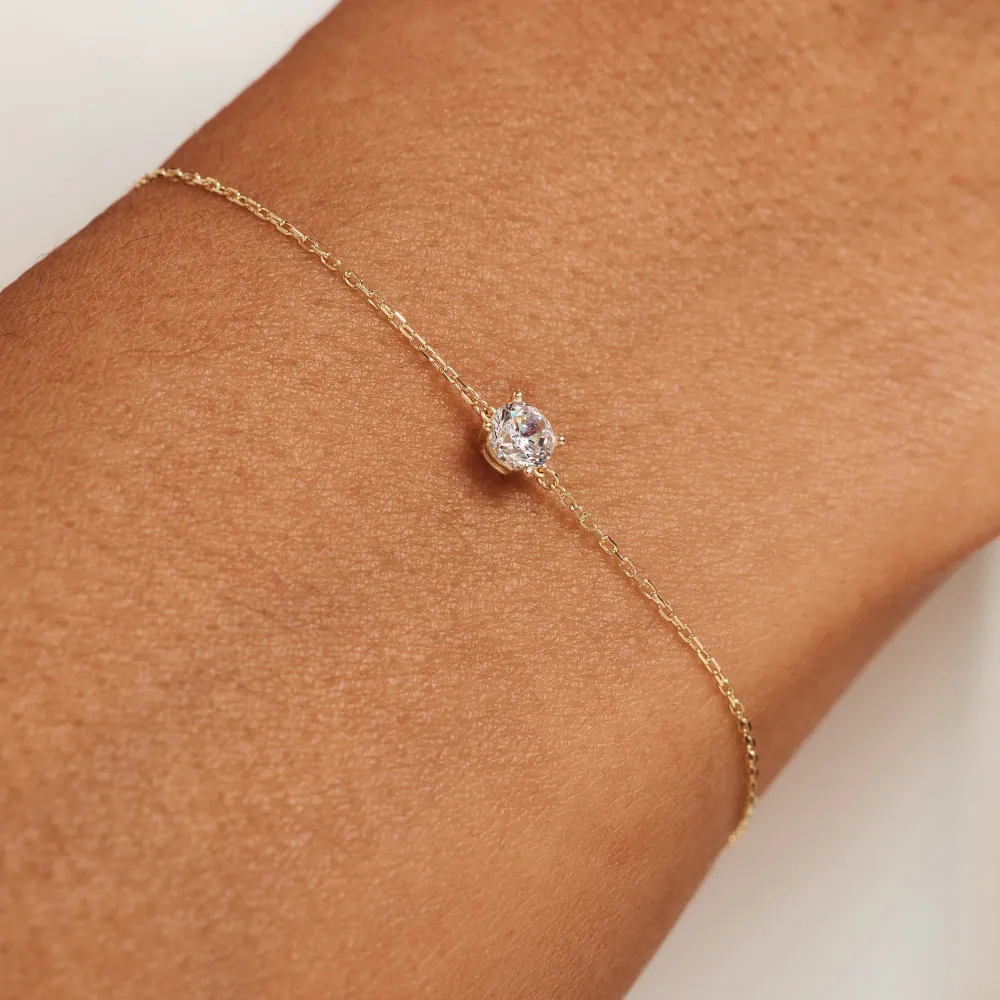 Antiusura Industriale Collana e bracciale oro 14 carati con zirconi Cadeau d'Isabel