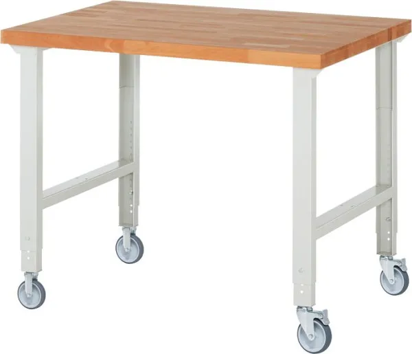 Banco da lavoro mobile RAU (regolabile altezza) 7000-1 1250x900x950-1000mm 2 ruote fisse e girevoli ciascuna 05-7000-1-129...