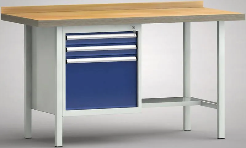 Banco da lavoro qualità KLW - 1500 x 700 x 840 mm L x P x H WS118N-1500M40-E7024 con Tenuta IP68