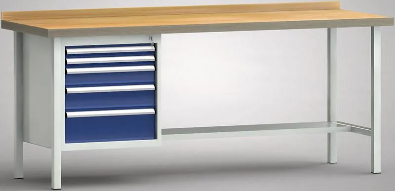 Banco da lavoro qualità KLW - 2000 x 700 x 840 mm L x P x H WS118N-2000M40-E7028 (Certificazione UL94 V-0)