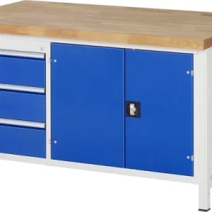 Banco da lavoro RAU collezione 8000 - modello 8904 L1500 x P900 x A840-1040 mm 13-8904A2-159B4H.11 Set da 10 Pezzi Multidi...