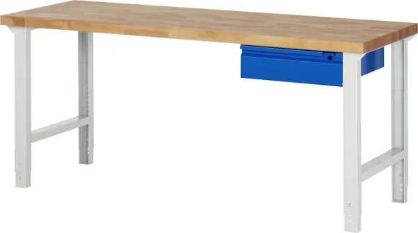 Banco da lavoro RAU collezione BASIC-7 - modello 7001 regolabile altezza cassetto base 2000x790-1140x700 mm A3-7001I1-20H