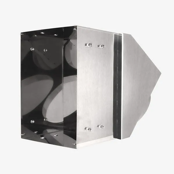 Certificato CE Scatola con scivolo HKW con uscita ad angolo di 45° - acciaio inossidabile Ø 250 mm - rettangolare 708270-25