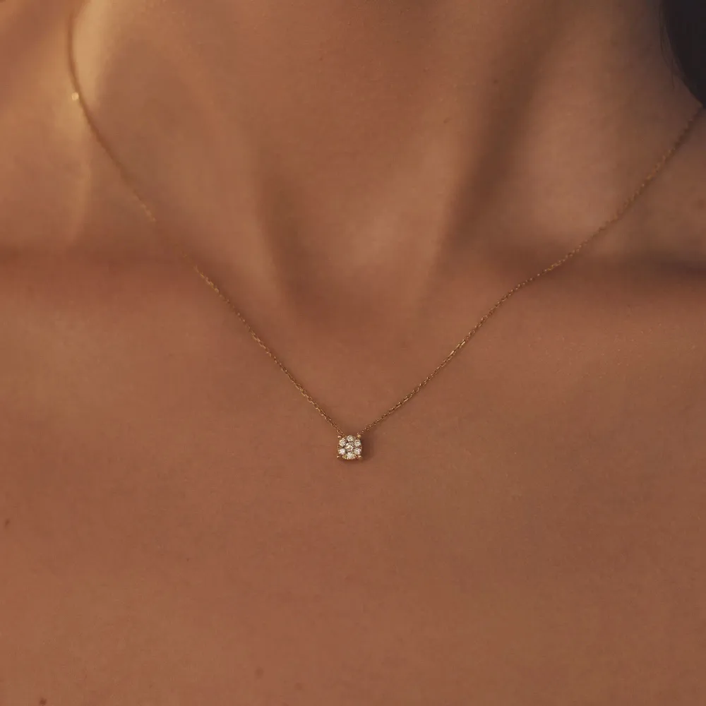 Collana De la Paix Hanaé oro 14 carati con diamante 0,08 carati