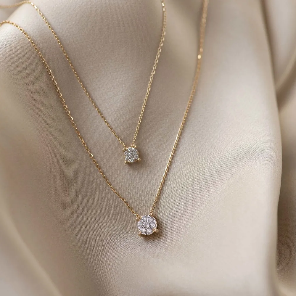 Collana De la Paix Hanaé oro 14 carati con diamante 0,08 carati