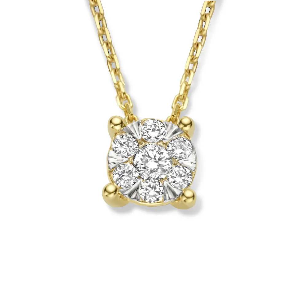 Collana De la Paix Hanaé oro 14 carati con diamante 0,08 carati