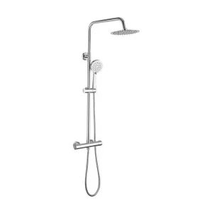Colonne de douche - Mitigeur thermostatique - Pomme haute ronde diametre 20 cm - - Cromatura