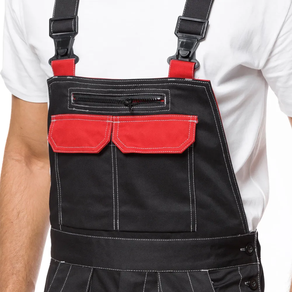 Gommino Passacavo Antivibrante PANTALONE CON SALOPETTE HELIOS NERO E ROSSO Taglia 48 (86-90)
