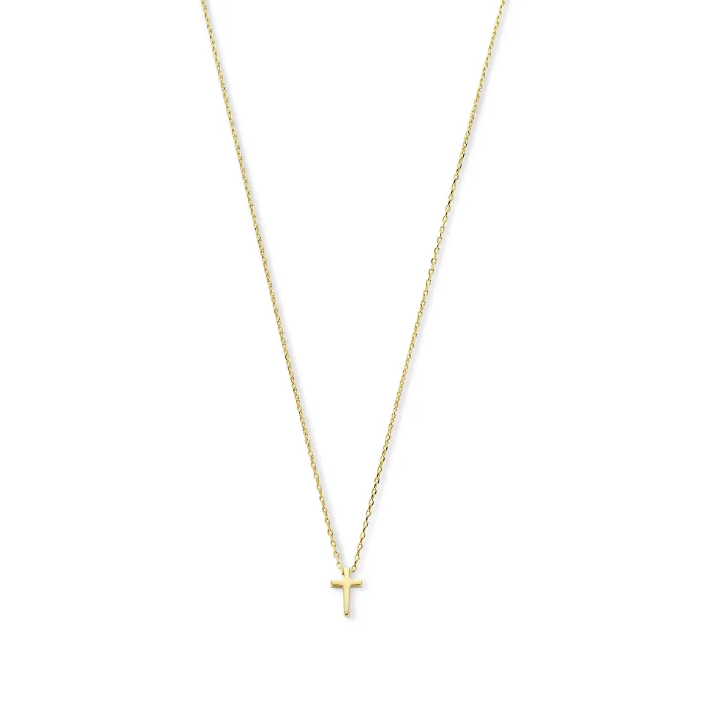 Monceau Solange, collana d'oro 14 carati con croce