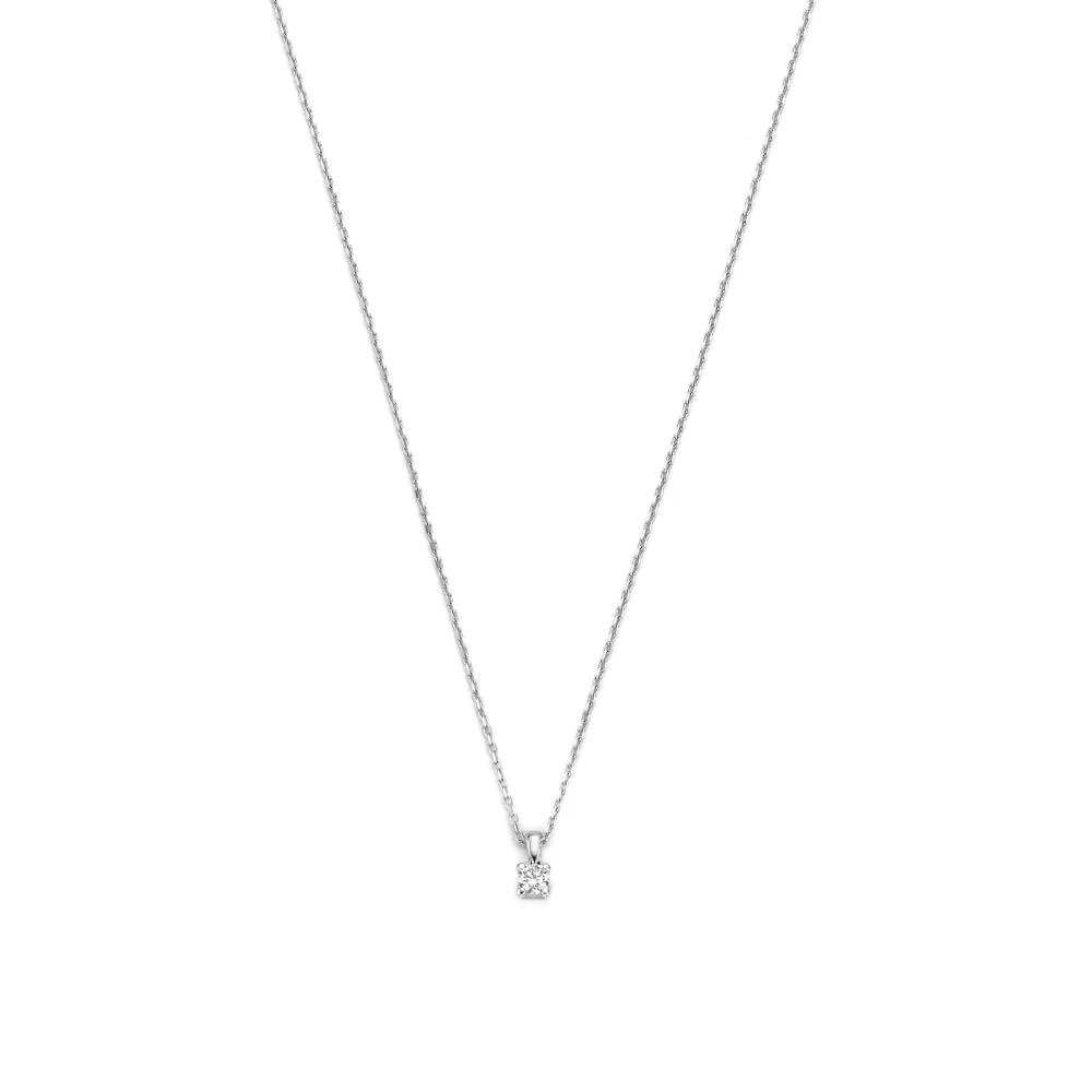 De la Paix Christine collana oro bianco 14 carati con diamante 0,10 ct