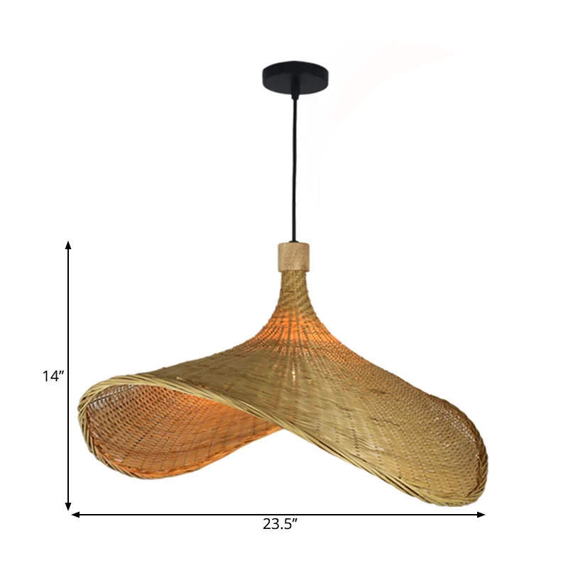 Passacavo Nylon Cappello di Paglia Rattan Illuminazione Magazzino 16"/19,5"/23,5" Larghezza 1 Testa Plafoniera Sospesa Sabbia