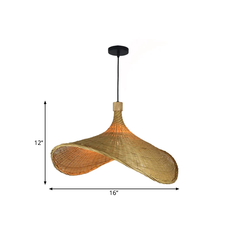 Passacavo Nylon Cappello di Paglia Rattan Illuminazione Magazzino 16"/19,5"/23,5" Larghezza 1 Testa Plafoniera Sospesa Sabbia
